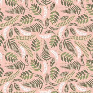 Pure Cotton Fabrics: Bird Stories: Silver Ferns pure cotton fabric