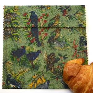Beeswax Food Bags: Birds of Aotearoa Sandwich Bag