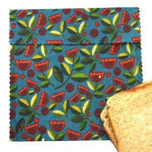 Beeswax Food Bags: Pohutukawa Sandwich Bag
