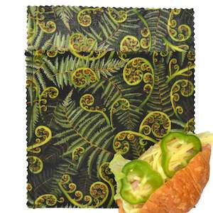Beeswax Food Bags: Koru Fronds Sandwich Bag