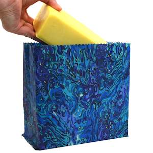 Beeswax Food Bags: Paua Crazy Cheese Bag