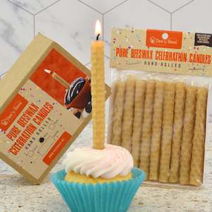 Pure Beeswax Candles All: Celebration Candles - 10 cm Hand-rolled beeswax candles