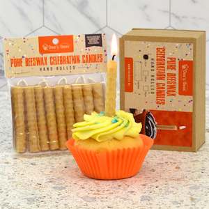 Pure Beeswax Candles All: Celebration Candles - 6.5 cm Hand-rolled beeswax candles