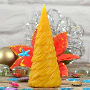 Twirling Christmas Tree Beeswax Candle