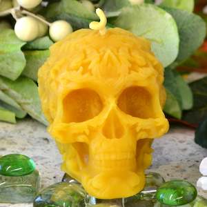Rococo Skull Beeswax Candle