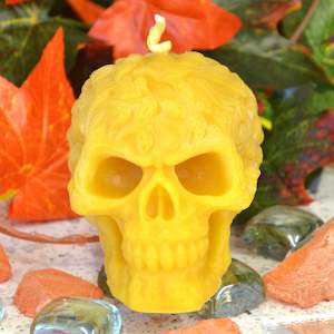 Ghostly Skull Beeswax Candle
