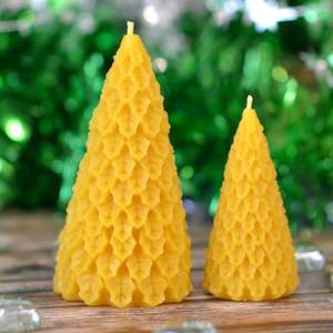 Holly Jolly Christmas Tree Beeswax Candle