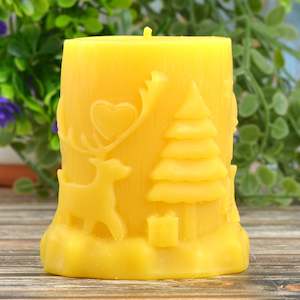Pure Beeswax Candles All: Christmas Pillar Beeswax Candle