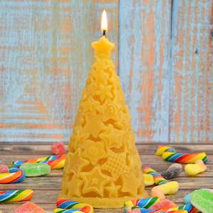 Pure Beeswax Candles All: Candy Christmas Tree Beeswax Candle