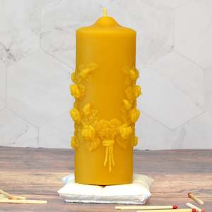 Rose Garland Beeswax Candle