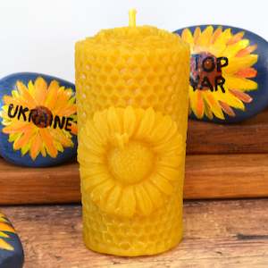 Flower And Forest Beeswax Candles: Sunflower Honey beeswax candle