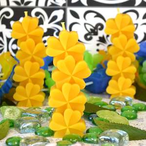 Lucky Four Leaf Clover Beeswax Candle