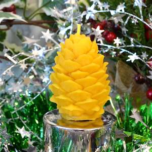 Pine Cone Beeswax Candle