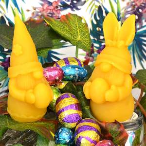 Easter Candles: Norm & Nora the Easter Gnomes Beeswax Candles