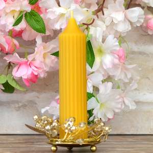Beeswax Pillar Candles: Athena 15 cm Beeswax Column Candle