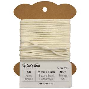 1/0 Square Braided Cotton Candle Wick