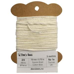 Candle Wicks: 2/0 Square Braided Cotton Candle Wick