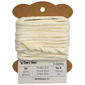 #6 Square Braided Cotton Candle Wick