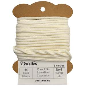 Candle Wicks: #4 Square Braided Cotton Candle Wick