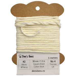Candle Wicks: #2 Square Braided Cotton Candle Wick