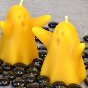 Halloween Candles: Boo the Ghost Beeswax Candle