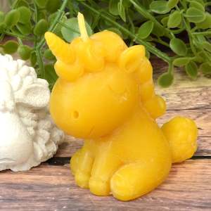 Gnomes Fairies And Mythology Candles: Spike the Unicorn beeswax candle