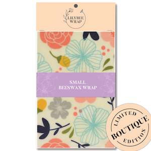 Small Beeswax Wraps: Peachy Blue small beeswax wrap