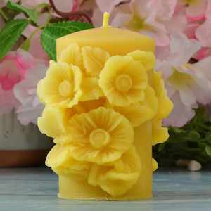 Pure Beeswax Candles All: Hollyhock beeswax candle