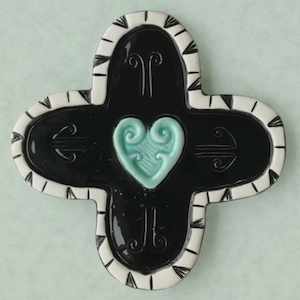 Tealight Cups: Pacific Cross - Ceramic Wall Art