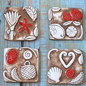 Tealight Cups: Coast NZ - set of 4 - Ceramic Wall Art