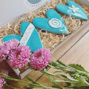 Tealight Cups: Aroha Hearts Trio - Ceramic Wall Art