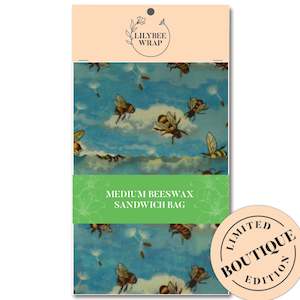 Beeswaxwraps And Bags: Blue Sky Bees - medium sandwich bag