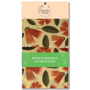 Beeswaxwraps And Bags: Pohutukawa Showers - medium sandwich bag