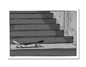 Broken Skateboard Art Print