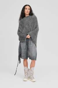 Knitwear: Taylor Sleeved Distort Shrug Vapour