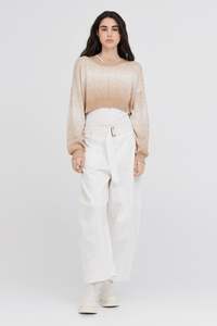 Knitwear: Taylor Gradient Art Sweater Sand/Ivory