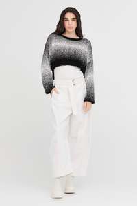 Knitwear: Taylor Gradient Art Sweater Black/Ivory