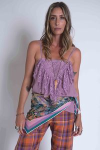 Tops: Sheryl May Lace Frill Cami Mauve
