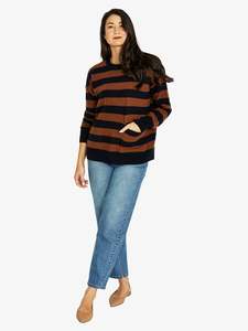 Knitwear: 2 Pkt Stripe Pullover