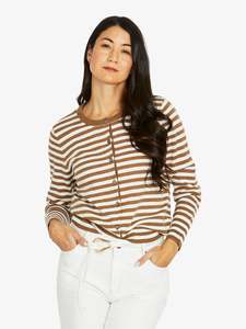 Knitwear: Mono Stripe Cardi
