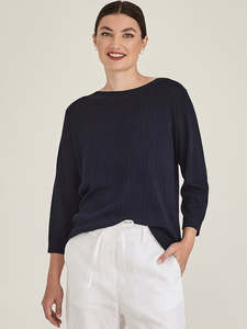 Crinkle Boatneck Tee