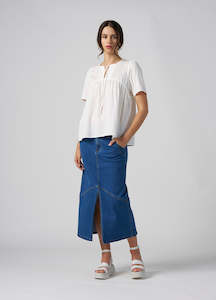 Skirts: Moto Denim Skirt