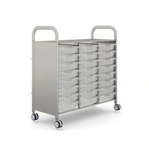 Frames Trolleys: Gratnells Callero Plus Treble Trolley – 24 Shallow Trays