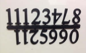 Clock Movements Accessories: Numerals - Arabic 16mm Black
