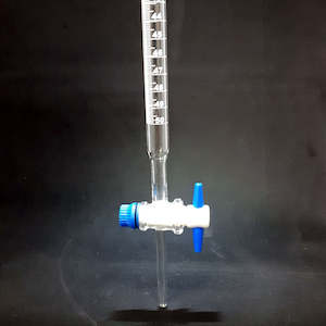 Glass Burettes: Burette Glass, PTFE Tap,50ml,B,White Markings