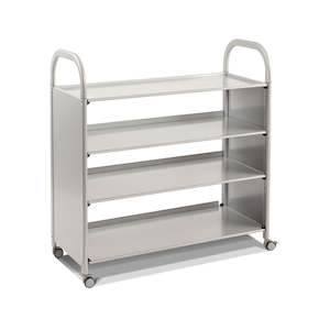 Gratnells Trolleys: Gratnells Callero Flat Shelf Trolley With 3 Wide Shelves Silver