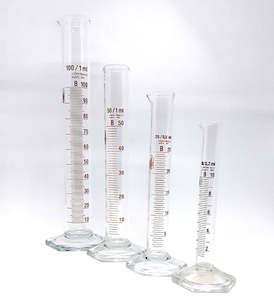 Clearance Sale: Measuring Cylinder Glass - Hex Base - MARIENFELD 250ml +/- 2ml