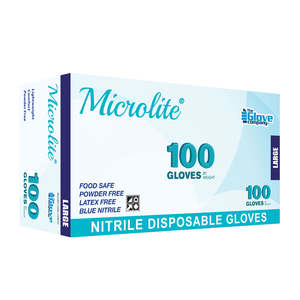 Nitrile Gloves – Powder-Free Blue, Extra Large (Pack of 100) (Microlite® PLUS)