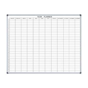 Whiteboards: Porcelain Year Planner Whiteboard – PRO-ETCH™ Laser Etched