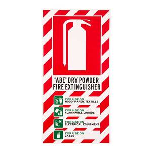 Safety Equipment: ABE Dry Powder Fire Extinguisher Blazon Sign